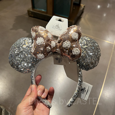 上海ディズニーカチューシャ：ミニーカチューシャ（ゴールド×シルバー）