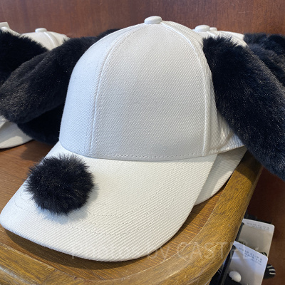 スヌーピー耳付きキャップ（白）