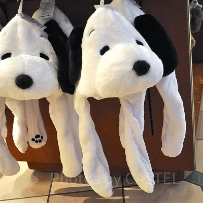 スヌーピーのピョコ耳ぬいぐるみハット