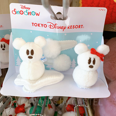 スノーミッキー＆スノーミニーヘアピンセット