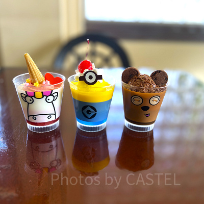 スタジオスターズレストラン：ミニオンカップデザート3種