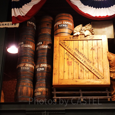 ドックサイドダイナーに貯蔵されたザンビーニ家のワイン樽