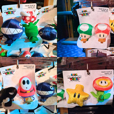 ユニバのマリオグッズ：ヘアクリップ＆ヘアポニー