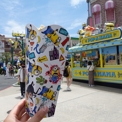 ユニバのポップコーン：ミニオンパーク前で買うとミニオンパッケージに！