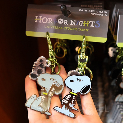 USJハロウィン/スカルスヌーピーペアキーチェーン