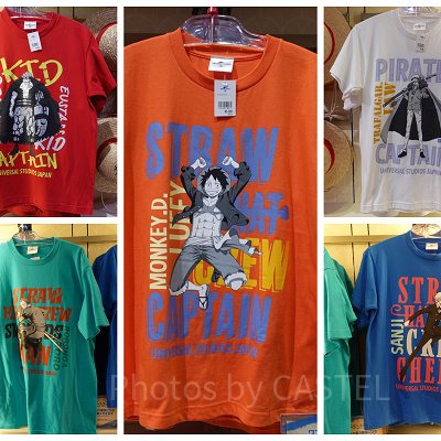 USJ×ワンピースコラボグッズ：キャラクターTシャツ