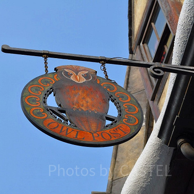 USJ／ハリーポッターエリア「フクロウ便」の看板