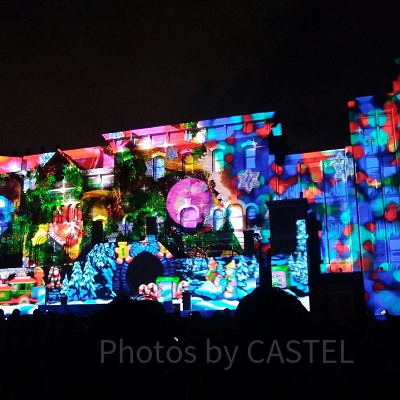 USJの「天使のくれた奇跡Ⅲ」/オープニングのプロジェクトマッピングはとても鮮やか