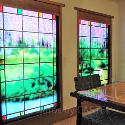 藤の花のステンドグラス