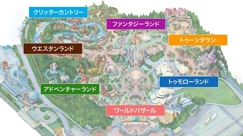 ディズニーランドのマップ】テーマランドごとに徹底解説