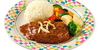 ハンバーグステーキバターライス添え| キャステル | CASTEL ディズニー情報