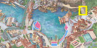 アクアダクトブリッジの場所（黄色の枠で囲んだ部分）| キャステル | CASTEL ディズニー情報