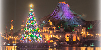 クリスマスツリーとプロメテウス火山を一緒に撮影！| キャステル | CASTEL ディズニー情報