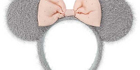 ミニーリボンモヘアカチューシャ（グレー×ピンク）| キャステル | CASTEL ディズニー情報