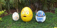 左から、BB-8・C-3PO・R2-D2のイースターエッグ| キャステル | CASTEL ディズニー情報