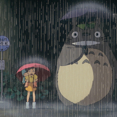 雨に打たれるトトロたち（となりのトトロ）