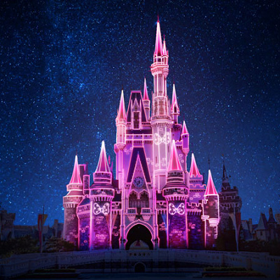 シンデレラ城の環境演出（ミニーのファンダーランド）