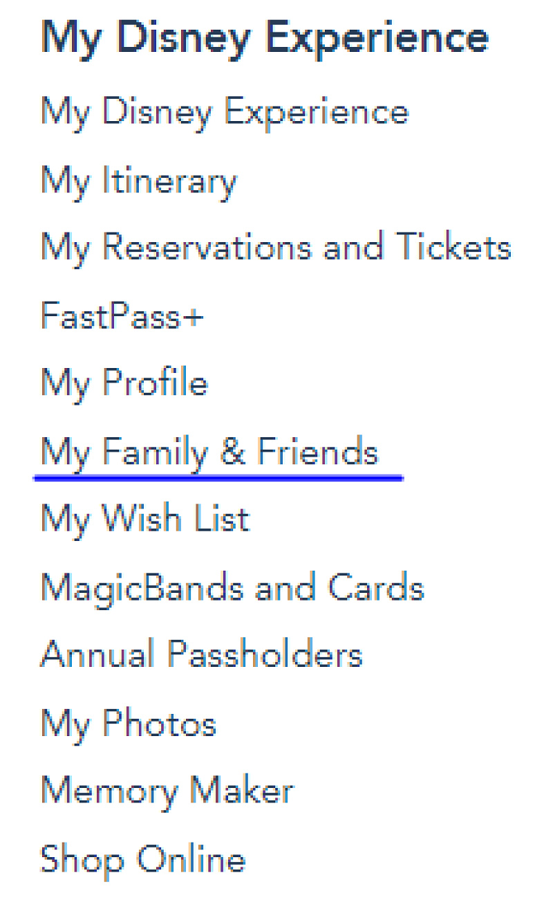 「My Family & Friends」をクリック