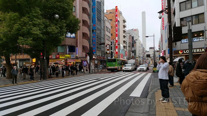 首都高速道路の方向に行く道