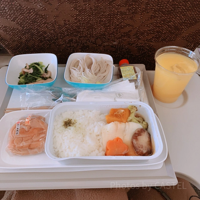 ガルーダインドネシア航空の機内食（白身魚）