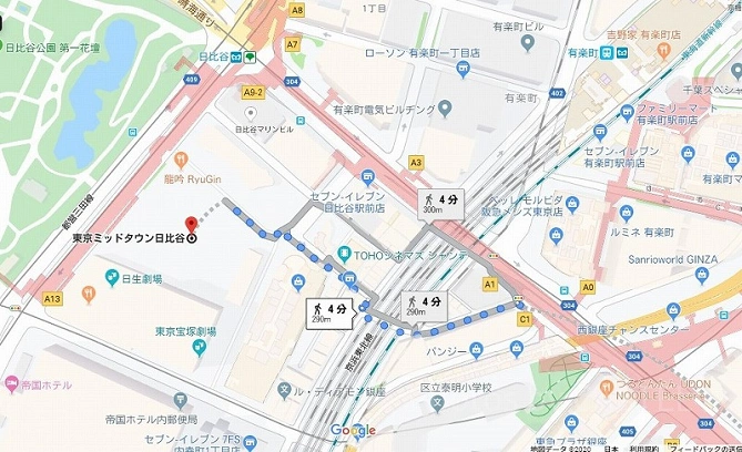 銀座駅からのアクセス方法