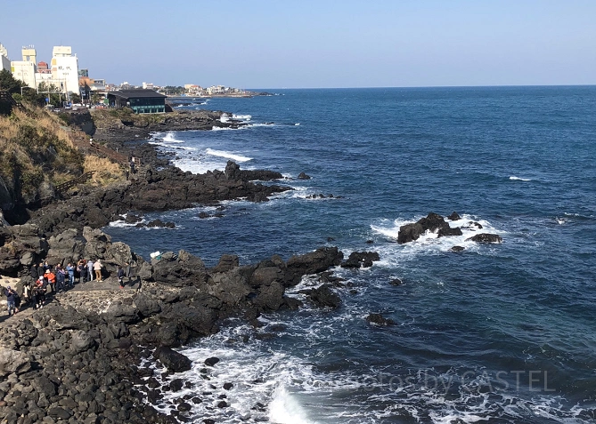 龍頭岩の絶壁から見た風景