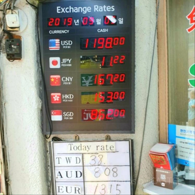 至る所にある換金所