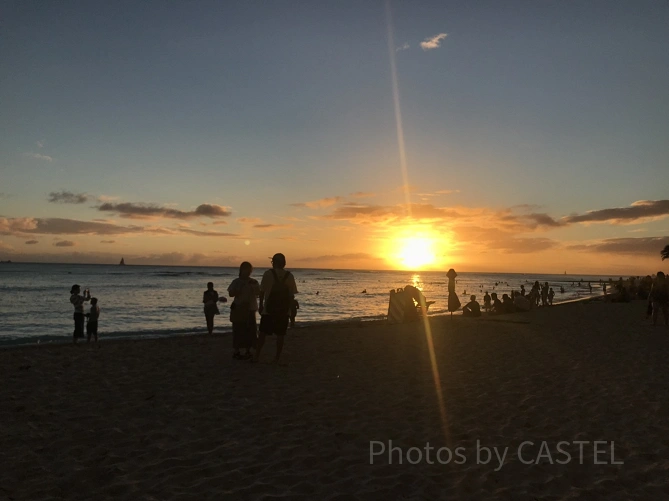 ハワイの夕日