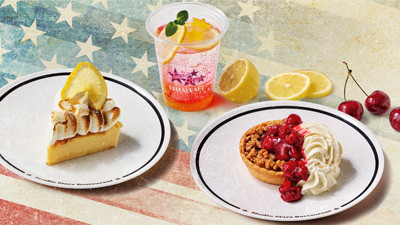 （左）NYチーズケーキ〜レモン＆スモア〜（中央）スタジオ・スターズ・レモネード（右）チェリーパイ